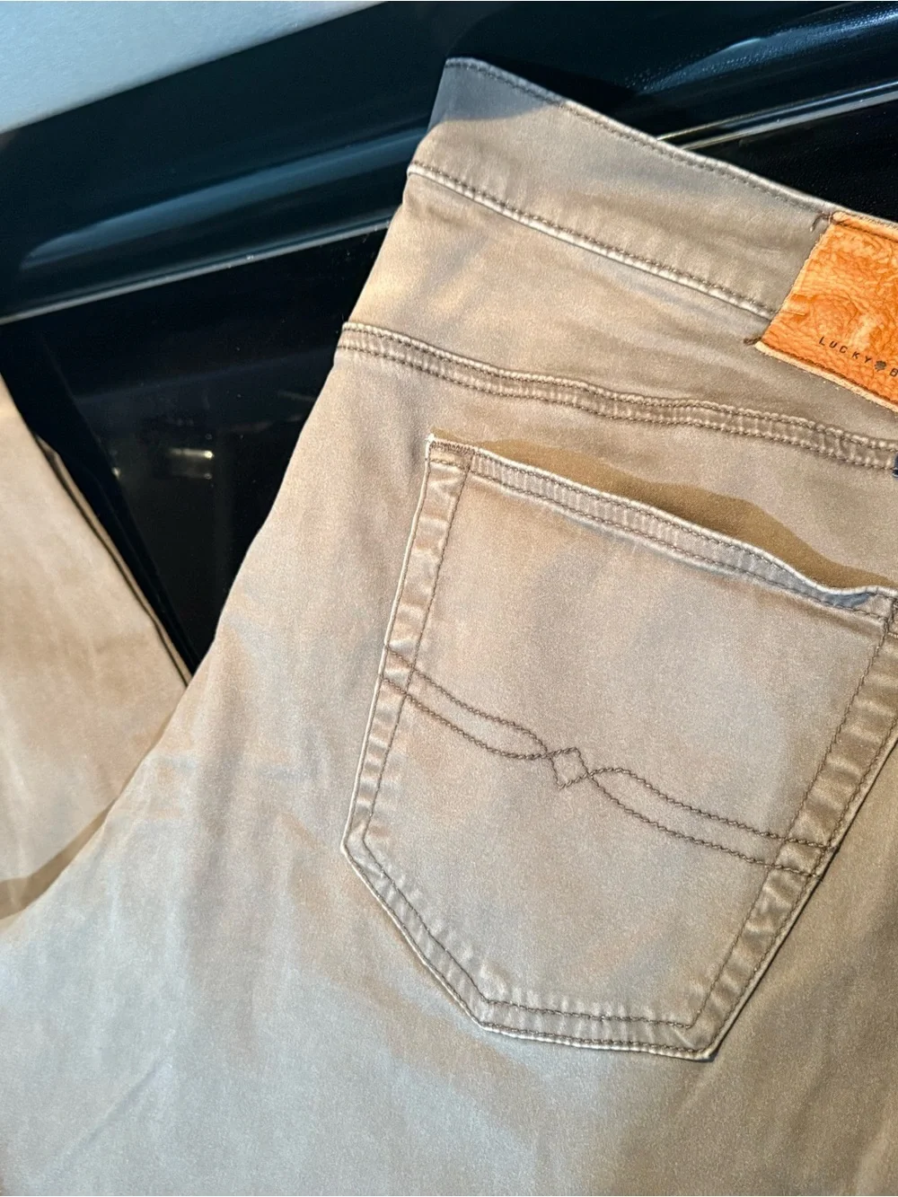 Y2K Lucky Brand 121 Heritage Slim Jeans Mens 40x30 Brown Stretch Twill Pants
